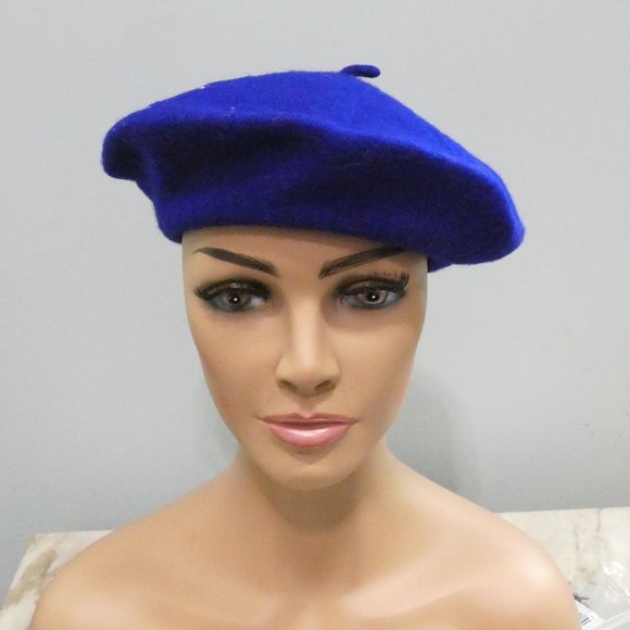 Stylish Fun Knit Beret Cap Hat Bright Blue main image 10